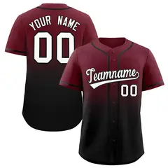 Maroon Black Gradient Fashion Baseball Jersey