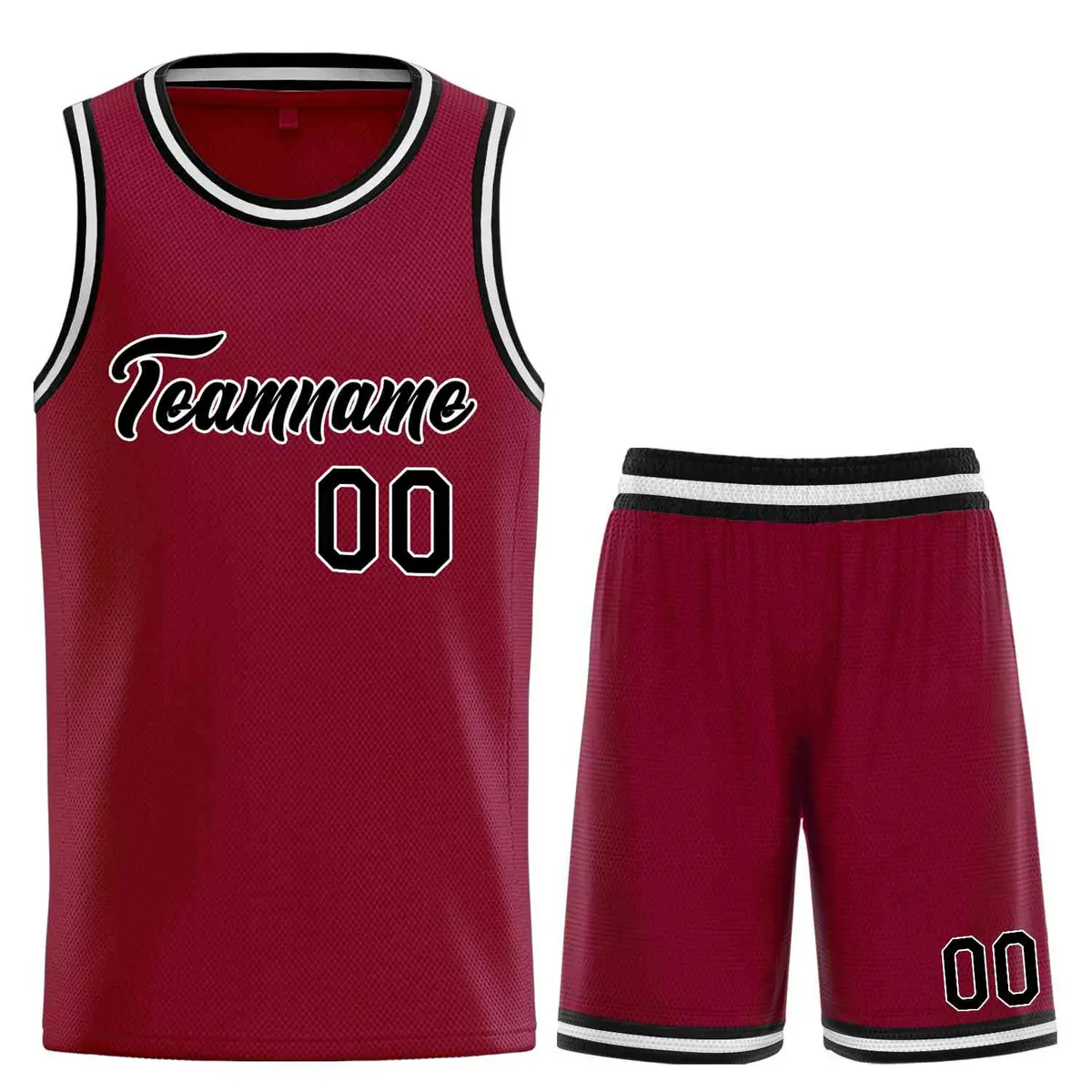 Maroon Black-White Heal Classic Sets Basketball Jersey