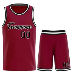 Maroon Black-White Heal Classic Sets Basketball Jersey