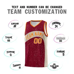 Maroon Brazilian Sand Dot Graffiti Irregular Pattern Basketball Jersey 4