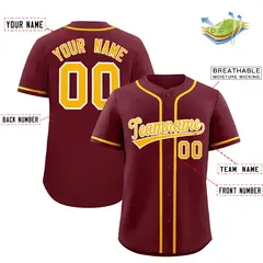 Maroon Classic Baseball Jersey 2
