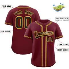 Maroon Classic Baseball Jersey 2