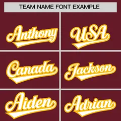 Maroon Classic Baseball Jersey 3
