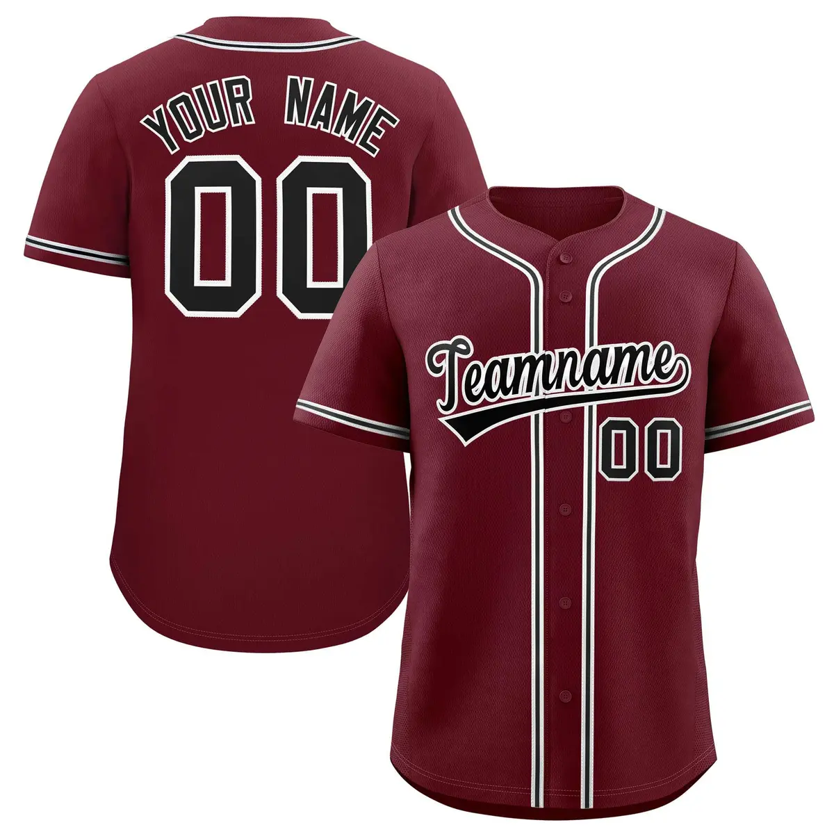 Maroon Classic Baseball Jersey