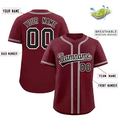 Maroon Classic Baseball Jersey 2