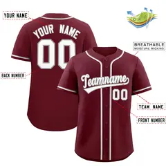 Maroon Classic Baseball Jersey 2