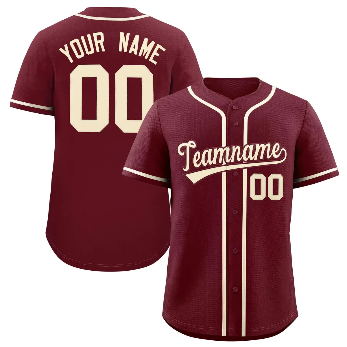 Maroon Classic Baseball Jersey