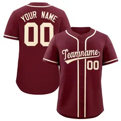Maroon Classic Baseball Jersey