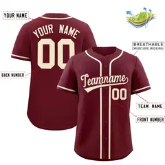 Maroon Classic Baseball Jersey 2