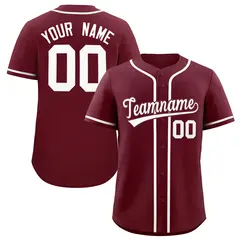 Maroon Classic Baseball Jersey