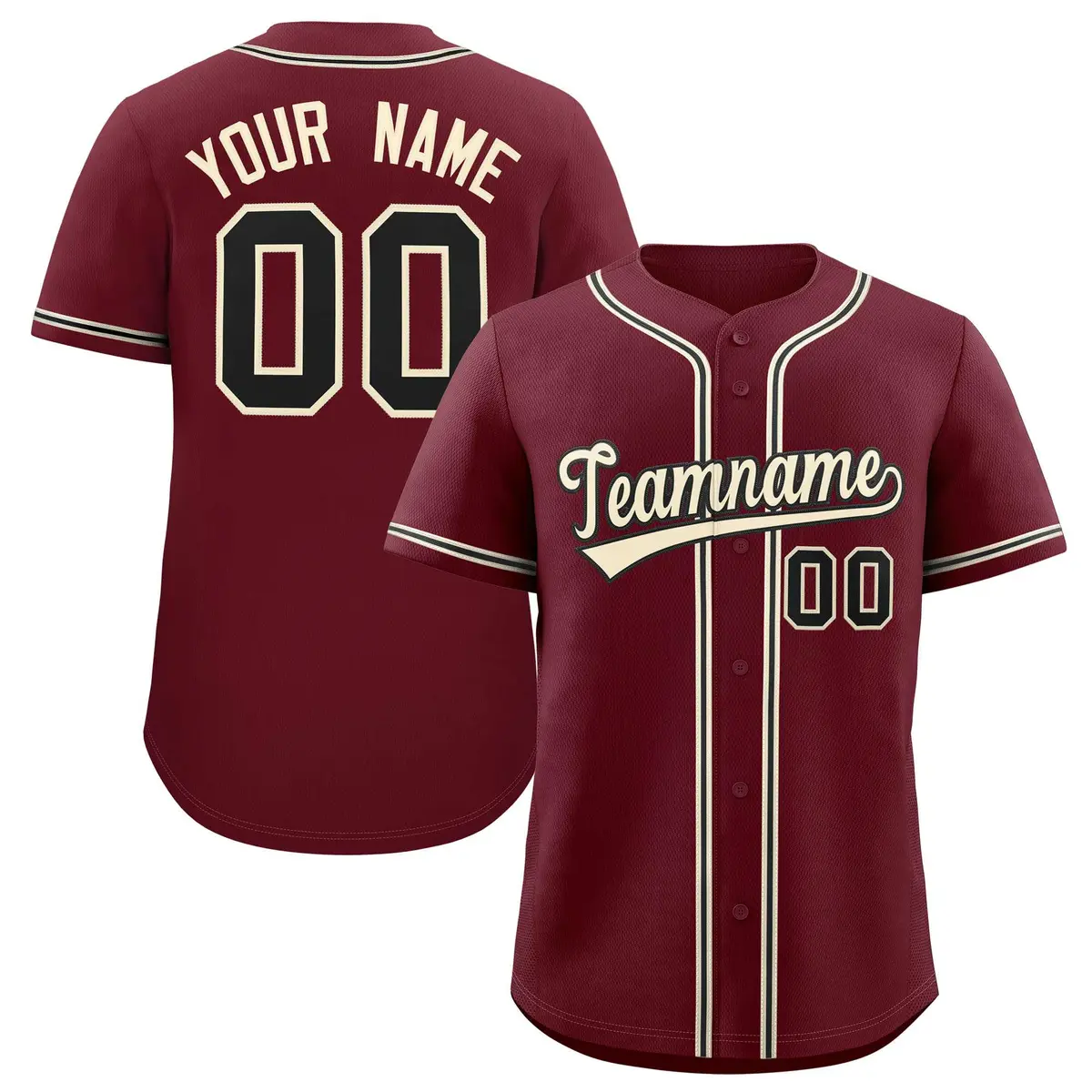Maroon Classic Baseball Jersey
