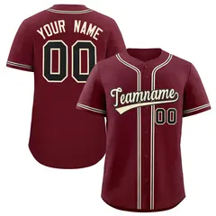 Maroon Classic Baseball Jersey
