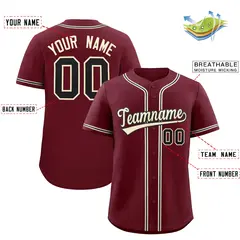 Maroon Classic Baseball Jersey 2