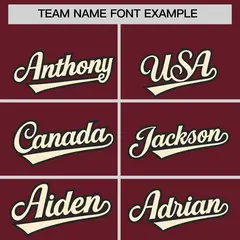 Maroon Classic Baseball Jersey 3