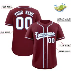 Maroon Classic Baseball Jersey 2