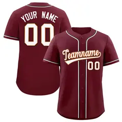 Maroon Classic Baseball Jersey 1