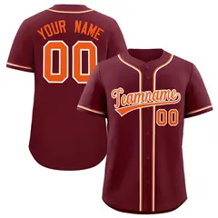 Maroon Classic Baseball Jersey 1