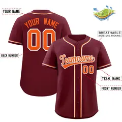 Maroon Classic Baseball Jersey 2