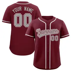Maroon Classic Baseball Jersey 1