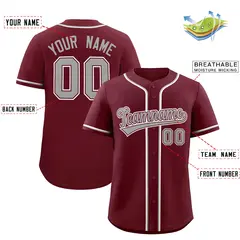 Maroon Classic Baseball Jersey 2