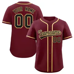 Maroon Classic Baseball Jersey 1