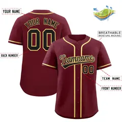 Maroon Classic Baseball Jersey 2