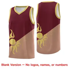 Maroon Coffee Radiant Sun Two Tone Uniform Basketball Jersey 2