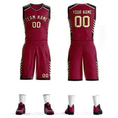 Maroon Cream-Black Graffiti Bar Element Basketball Jersey
