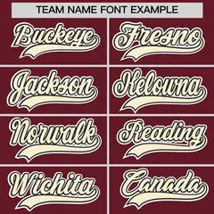 Maroon Crimson Cream Baseball Jersey 4