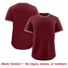 Maroon Crimson Cream Baseball Jersey 8