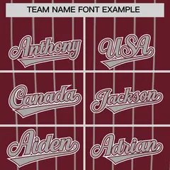 Maroon Gray Stripe Fashion Baseball Jersey 3