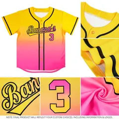 Maroon Navy Gradient Fashion Baseball Jersey 6
