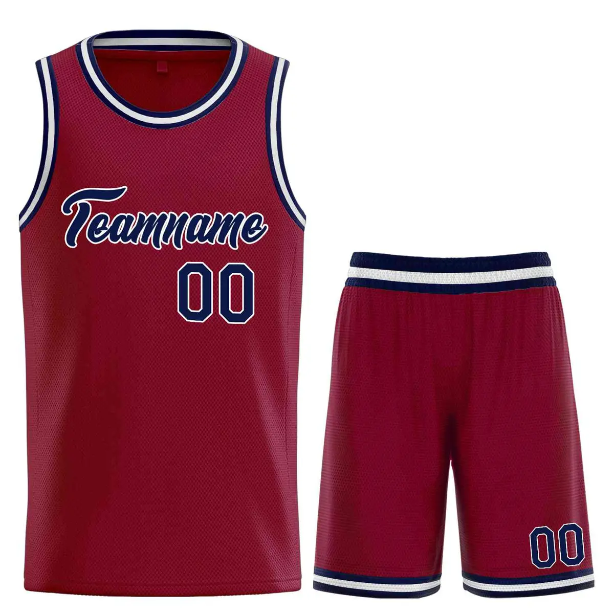 Maroon Navy-White Classic Heal Sports Basketball Jersey