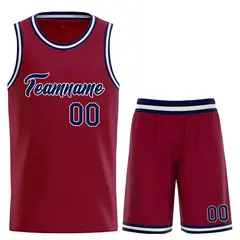 Maroon Navy-White Classic Heal Sports Basketball Jersey