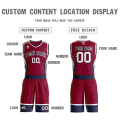 Maroon Navy-White Lightning Graffiti Basketball Jersey 3