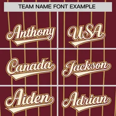 Maroon Old Gold Stripe Fashion Baseball Jersey 3