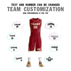 Maroon Old Gold-White Graffiti Claw Element Basketball Jersey 4