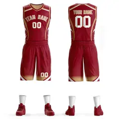 Maroon Old Gold-White Graffiti Points Element Basketball Jersey