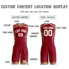 Maroon Old Gold-White Graffiti Points Element Basketball Jersey 3