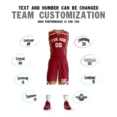 Maroon Old Gold-White Graffiti Points Element Basketball Jersey 4