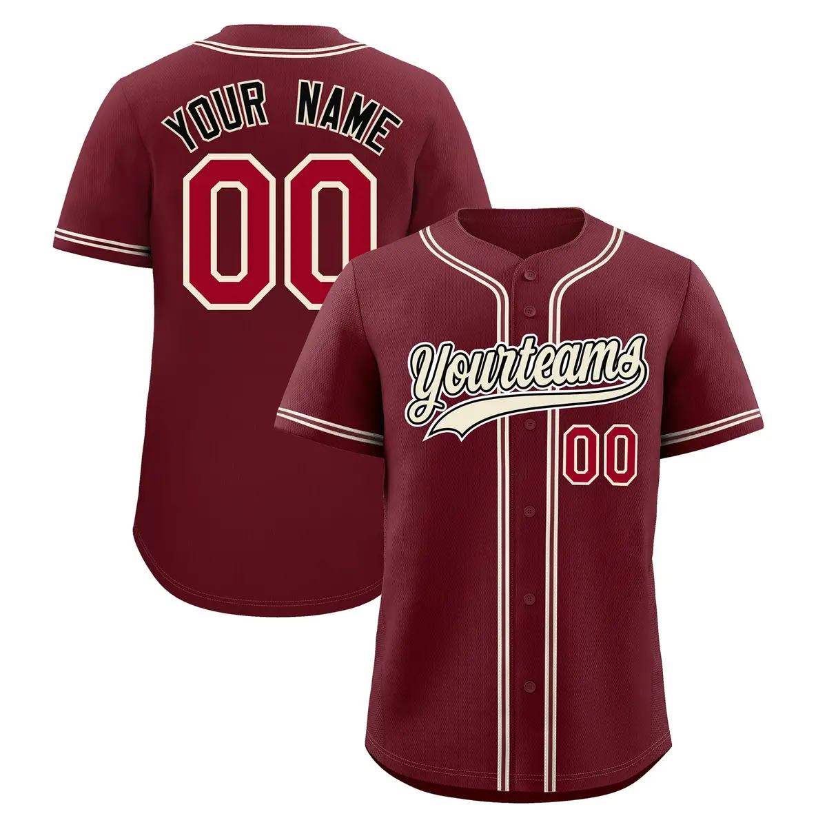 Maroon Quick Dry Baseball Jersey