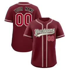 Maroon Quick Dry Baseball Jersey 1