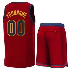 Maroon Red Classic Sets Basketball Jersey 3