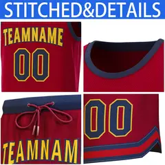 Maroon Red Classic Sets Basketball Jersey 6