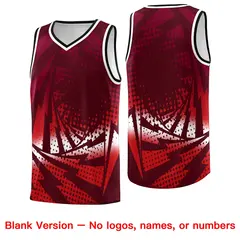 Maroon Red Lightning Halftone Dot Uniform Basketball Jersey 6