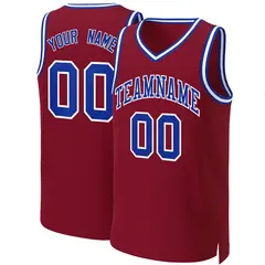 Maroon Royal-White Classic Basketball Jersey 1