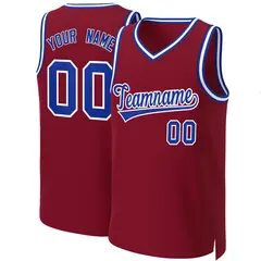 Maroon Royal-White Classic Basketball Jersey 1