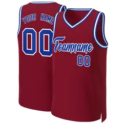 Maroon Royal-White Classic Basketball Jersey 1