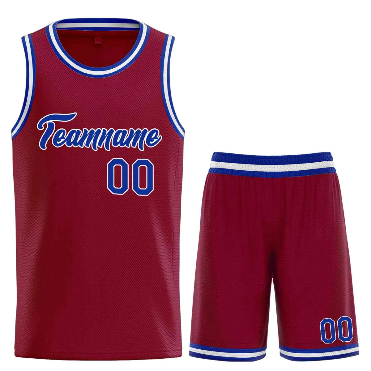 Maroon Royal-White Classic Heal Sports Basketball Jersey