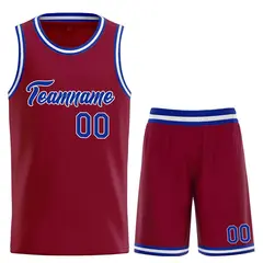 Maroon Royal-White Classic Heal Sports Basketball Jersey